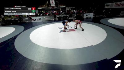 All Cadet Boys Freestyle Lower - 132 lbs Champ. Round 3 - Dylan Matthews, Shasta High School Wrestling vs Adrian Tapia