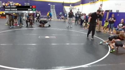 55 lbs 1st Place Match - Brody Purvis, Mighty Warriors Wrestling Acad vs Clara Corey, Carolina Reapers