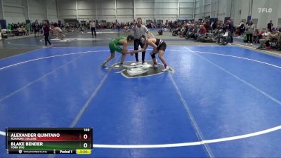 149 lbs Cons. Round 2 - Alexander Quintano, Roanoke College vs Blake Bender, York (PA)