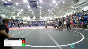 80 lbs Round Of 16 - Zachariah Felts, Fort Gibson Youth Wrestling vs Kannon L. Guillet, Pirate Wrestling Club