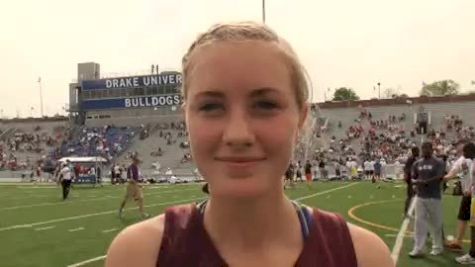 Katie Flood Dowling Catholic after 4th HS 3k Win 2010 Drake Relays