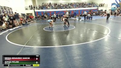 100 lbs Semifinal - Sophia McLain, Kellogg vs Sienna Benavidez Sanchez, Caldwell