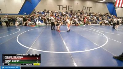 116 lbs Quarterfinal - Parker Yorgason, Fremont Wrestling Club vs Kixten Barney, Uintah