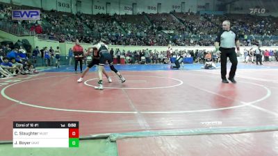 88 lbs Consi Of 16 #1 - Camdyn Slaughter, Mustang Middle School vs Jhett Boyer, Unattached