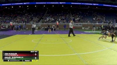 D3-126 lbs Cons. Round 2 - Jon Huggler, LakeVille Memorial HS vs Miguel Quintanilla, Mt Morris (EAJ) HS