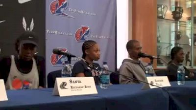 Allyson Felix and Jamacian women - USA vs. The World Press Conf