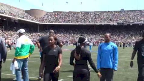 Usain Bolt warming up at the 2010 Penn Relays