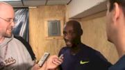 Bernard Lagat media interview after 2nd in mile