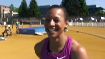 Hyleas Fountain after winning the 100 hurdles at the 2010 Brutus Hamilton Invitational