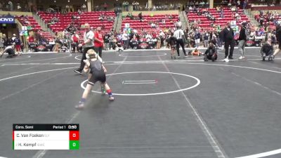 58 lbs Cons. Semi - Hayes Kempf, Iron Grapplers Wrestling Club vs Caleb Van Foeken, SlyFox