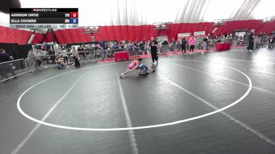 100 lbs Quarters - Addison Ortiz, TInley Park Bulldogs vs Ella Coomes, Jackrabbit Wrestling Academy