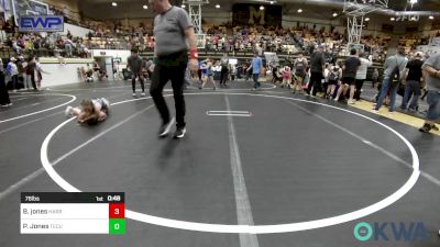 76 lbs Quarterfinal - Bailey Jones, Harrah Little League Wrestling vs Paisley Jones, Tecumseh Youth Wrestling