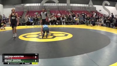 112 lbs Round 2 (8 Team) - Greyson Hostetter, Dynasty vs Bradley Bauman, West Shore Wrestling Club