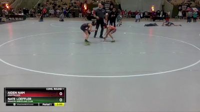 90 lbs Cons. Round 1 - Aiden Nam, Unattached vs Nate Loeffler, Dragon Wrestling Club