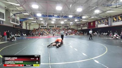 285 lbs Cons. Round 2 - Cameron Madoshi, Chabot College vs Cesar Lopez, Lassen College