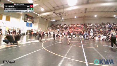 92-98 lbs Quarterfinal - Cole Jones, Honey Badgers Wrestling Club vs Ryder Hobbs, Salina Wrestling Club