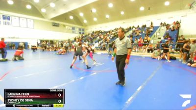 135 lbs Cons. Semi - Sabrina Felix, Downey Highschool Wrestling vs Sydney De Sena, Capo Valley