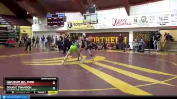 157 lbs Quarterfinal - Abraham Del Toro, Menlo College (Calif.) vs Dougie Swanson, University Of Providence (Mont.)