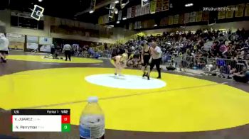 126 lbs Quarterfinal - Nathan Perryman, Temecula Valley vs VICENTE JUAREZ, Cerritos