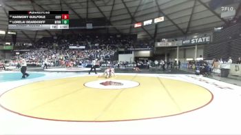 Girls 4A 135 lbs Champ. Round 1 - Harmony Guilfoile, Cascade (Everett) (Girls) vs Lorelai Deardorff, Mount Rainier (Girls)