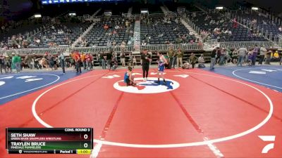 92 lbs Cons. Round 3 - Traylen Bruce, Pinedale Pummelers vs Seth Shaw, Green River Grapplers Wrestling