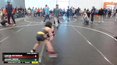 55 lbs Cons. Round 2 - Carter Patterson, Team Tiger vs Leanna Drook, Grizzlies Wrestling Club