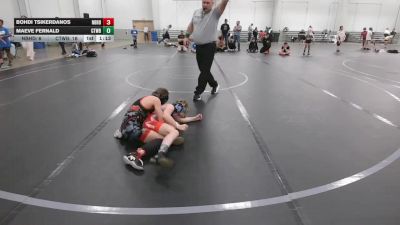 64 lbs Round 7 (8 Team) - Maeve Fernald, CTWHALE Blue vs Bohdi Tsikerdanos, Neighborhood Wrestling