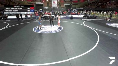 92 lbs 3rd Place Match - Arto Khachatryan, Dethrone Wrestling Club vs Braden Dugan, Driller Wrestling Club