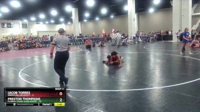 138 lbs Round 1 (6 Team) - Preston Thompkins, Florida Young Gunslingers vs Jacob Torres, Wrestling University