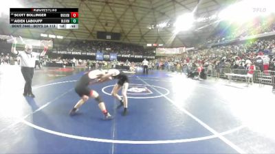 Boys 2A 113 lbs Cons. Round 2 - Aiden Labouff, Black Hills vs Scott Bollinger, West Valley (Spokane)