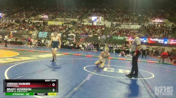 A - 138 lbs Champ. Round 1 - Jordan Warner, Frenchtown vs Brady Hoverson, Custer Co. (Miles City)