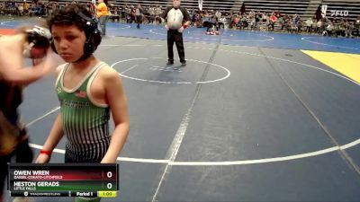 85 lbs Semifinal - Owen Wren, Dassel-Cokato-Litchfield vs Heston Gerads, Little Falls