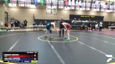 145 lbs Cons. Round 2 - Kinnick Brown, Iowa vs William Lawson, Sebolt Wrestling Academy