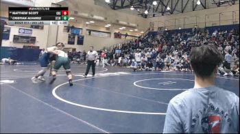 285 lbs Quarterfinal - Matthew Scott, Council Rock South vs Cristian Alvarez, St. Joseph Regional