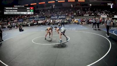 D 1 120 lbs Semifinal - Michael Klein, Holy Cross vs Max Belsome, Jesuit