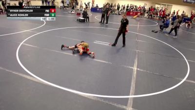 10U - 59 lbs Cons. Round 5 - Ryker Deitchler, Pinnacle Wrestling Club vs Alice Kohler, Princeton Wrestling