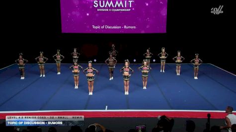 Topic of Discussion - Rumors [2026 L4.2 Senior Coed - D2 - Small Semis] 2026 The D2 Summit