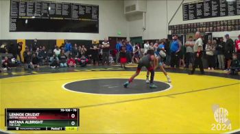 76 lbs Champ. Round 1 - Natana Albright, The Club vs Lennox Cruzat, Sutter Middle School