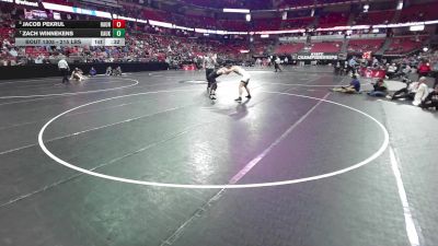 215 lbs 5th Place Match - Zach Winnekens, Kaukauna vs Jacob Pekrul, Hartford Union