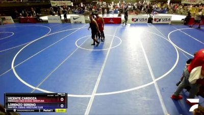 285 lbs Cons. Semi - Vicente Cardoza, Firebaugh High School Wrestling vs Lorenzo Sereno, Manteca Cobras Wrestling Club