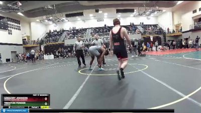 220 lbs Cons. Round 3 - Trenton Fender, Indiana vs Gregory Johnson, Warren Wrestling Academy