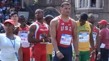 USA vs the World 4x100s getting called the the line