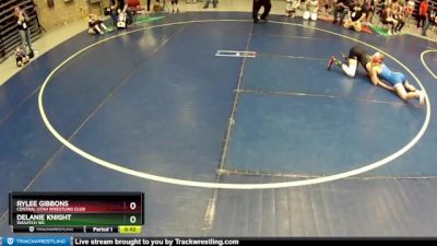 110 lbs Cons. Semi - Delanie Knight, Wasatch WC vs Rylee Gibbons, Central Utah Wrestling Club