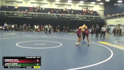 133 lbs 1st Place Match - Jason Saenz, Mt. San Antonio College vs Andrew Diaz, Victor Valley College