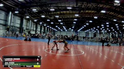 76 lbs Rd# 2 10:30am Friday - Landon Zinser, Iowa Black vs Zac Paris, New England United