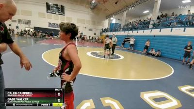 102-107 lbs Round 1 - Caleb Campbell, Worland Middle School vs Gabe Walker, Rocky Mountain Middle School