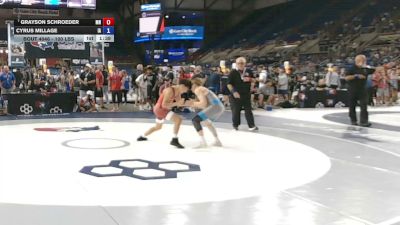 100 lbs Champ. Rd Of 32 - Grayson Schroeder, Minnesota vs Cyrus Millage, Iowa