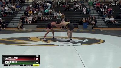 133 lbs Cons. Semi - Marcel Lopez, SIU Edwardsville vs Kade Moore, Missouri