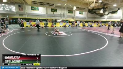 90 lbs 7th Place Match - Kyson Sundberg, Sioux Valley Wrestling vs JaVonte Givens, Windy City Wrestlers