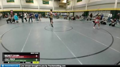 100 lbs Champ. Round 1 - Colt Price, Harding County Youth Wrestling vs Beckett Svuba, Siouxland Wrestling Academy